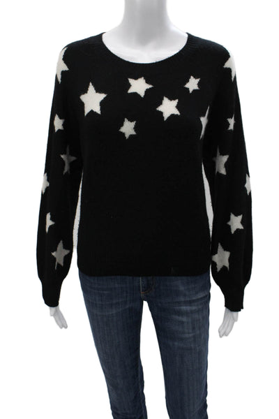 Aqua Womens Cashmere Crewneck Pullover Black Long Sleeve Size M