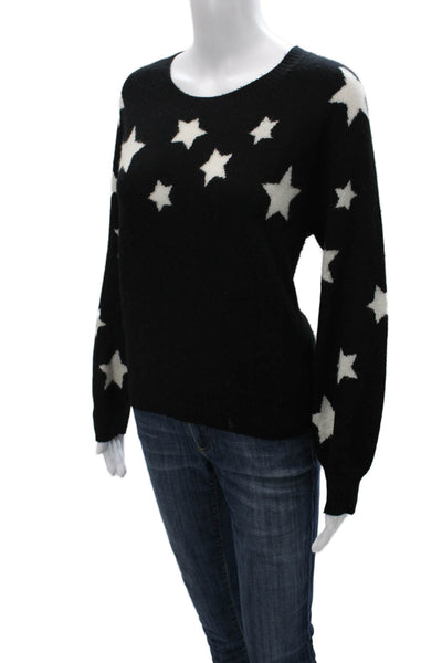 Aqua Womens Cashmere Crewneck Pullover Black Long Sleeve Size M