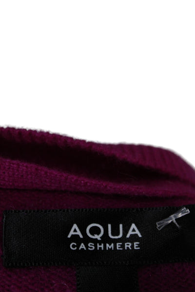 Aqua Women Pullover Cashmere Crew Neck Long Sleeve Pink Sweater Size M