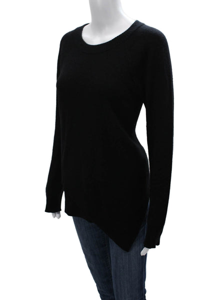 Aqua Womens Cashmere Pullover Sweater Black Crew Neck Long Sleeve Size L