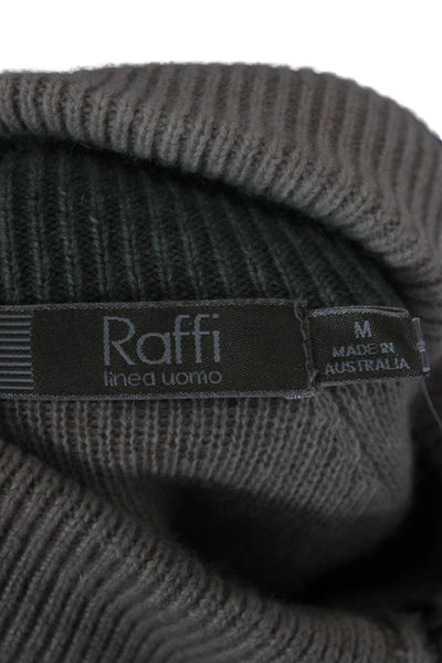 Raffi Mens Cashmere Mock Neck Pullover Beige Size M