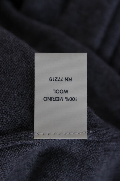Joseph Abboud Mens Pullover Sweater Gray Merino Wool Mock Neck Size M