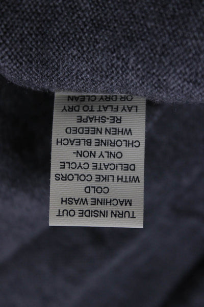 Joseph Abboud Mens Pullover Sweater Gray Merino Wool Mock Neck Size M