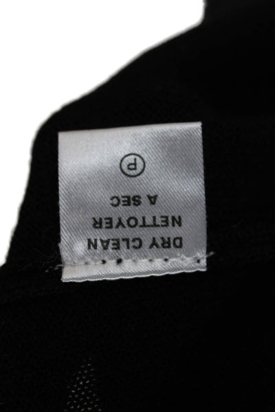 Black Brown 1826 Mens Black Italian Merino Wool Mock Neck Pullover Size M