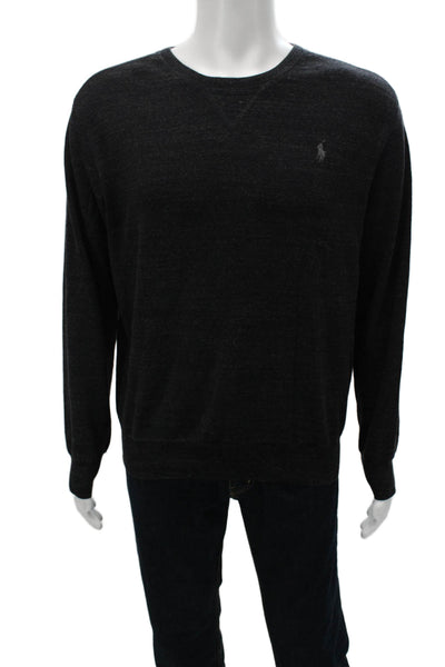 Polo Ralph Lauren Mens Pullover Sweater Gray Crewneck 100% Cotton Size M