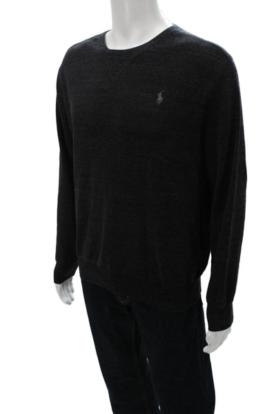Polo Ralph Lauren Mens Pullover Sweater Gray Crewneck 100% Cotton Size M