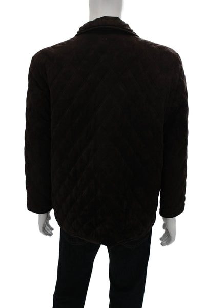 Lauren Ralph Lauren Women Quilted Brown Button Jacket Size L