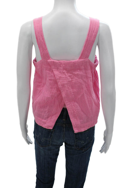 Sundry Womens Basic Tank Pink Cotton Square Neck Sleeveless Pullover Size 0