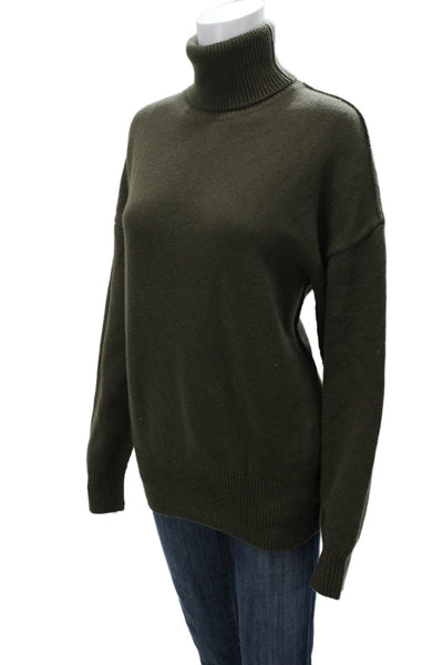 Laurence Bras Women Turtleneck Lambswool Pullover Green Long Sleeve Size 38