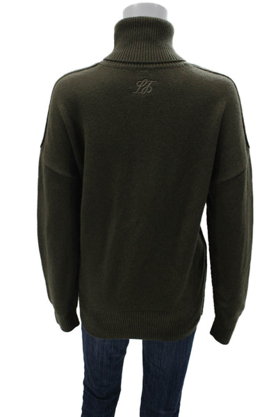 Laurence Bras Women Turtleneck Lambswool Pullover Green Long Sleeve Size 38