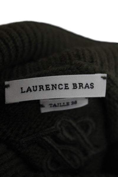 Laurence Bras Women Turtleneck Lambswool Pullover Green Long Sleeve Size 38