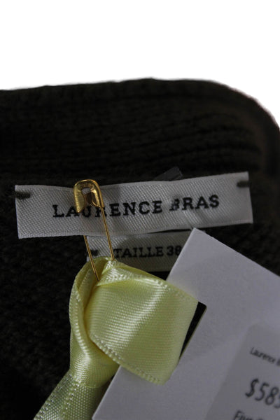 Laurence Bras Women Lambswool Pullover Green Round Neck Long Sleeve Size S