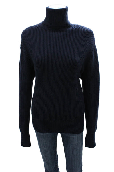 Laurence Bras Womens Pullover Lambswool Turtleneck Blue Long Sleeve Size XS