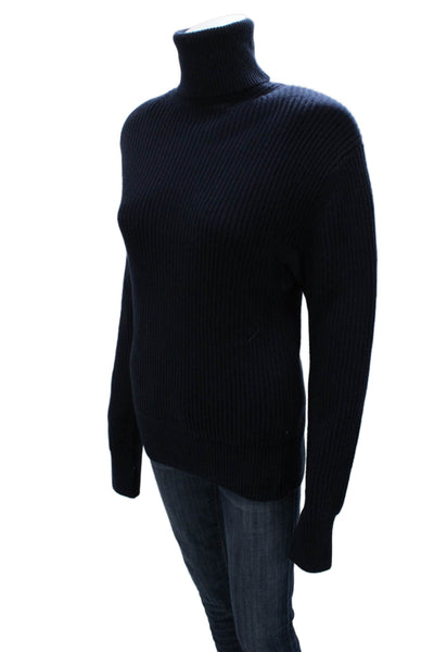 Laurence Bras Womens Pullover Lambswool Turtleneck Blue Long Sleeve Size XS