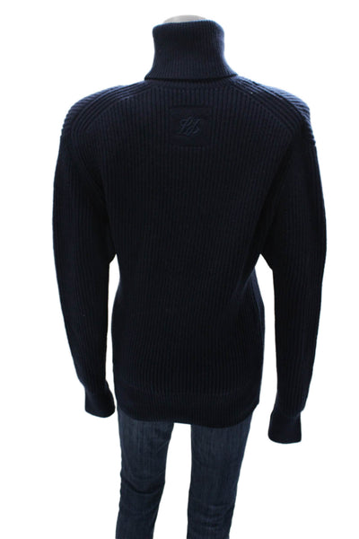 Laurence Bras Womens Pullover Lambswool Turtleneck Blue Long Sleeve Size XS