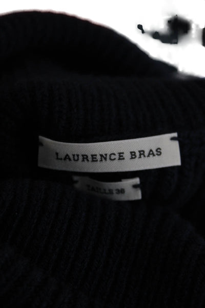 Laurence Bras Womens Pullover Lambswool Turtleneck Blue Long Sleeve Size XS