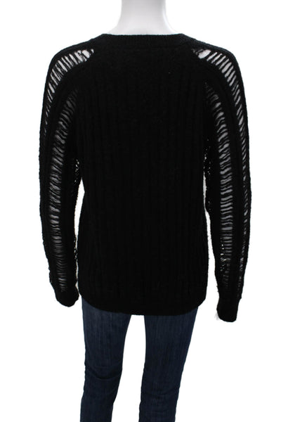 IRO Womens Pullover Crew Neck Wool Blend Black Long Sleeve Size S