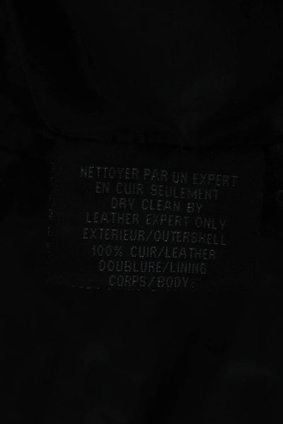Bod & Christensen Womens Black Leather Motorcycle Jacket Zip Size S