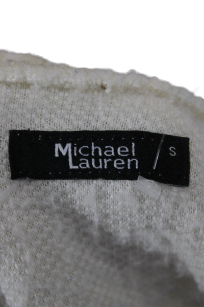 Michael Lauren Women Bomber Jacket Ivory Zip Long Sleeve Size S