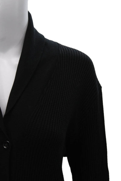 Stateside Womens Black Supima Cotton Collared Cardigan Size S
