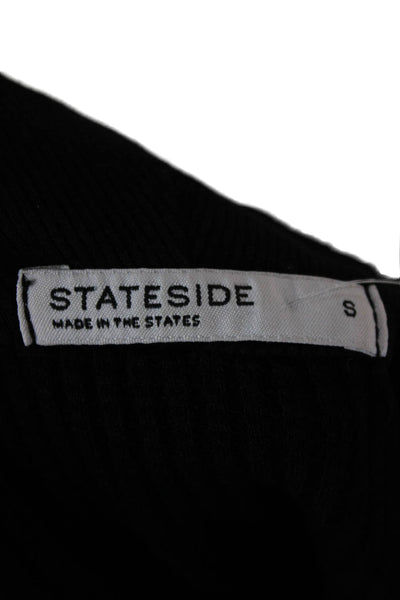 Stateside Womens Black Supima Cotton Collared Cardigan Size S