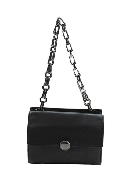 Louise et Cie Womens Geometric Chain Strap Detail Shoulder Bag Black
