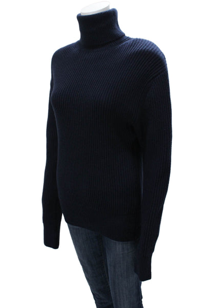 Laurence Bras Womens Pullover Turtleneck Lambswool Blue Long Sleeve Size S