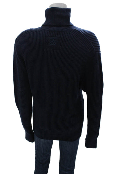 Laurence Bras Womens Pullover Turtleneck Lambswool Blue Long Sleeve Size S