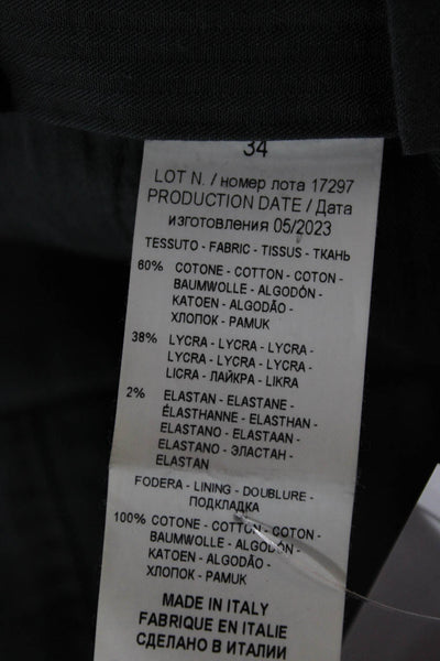 Sartorio Napoli Mens Cropped Gray Cotton Pants Button Solid Size 34