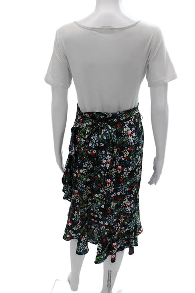 Rebecca Minkoff Women Black Floral Wrap Skirt Size M