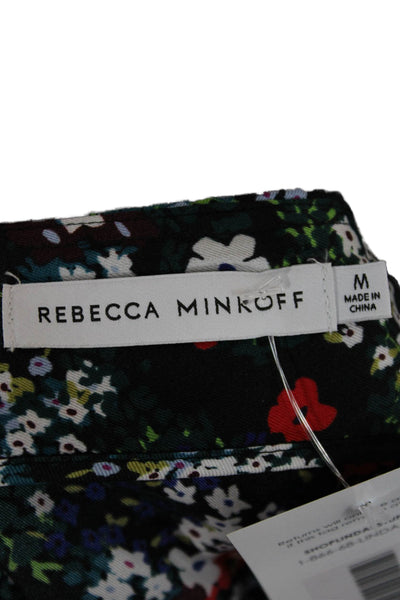 Rebecca Minkoff Women Black Floral Wrap Skirt Size M