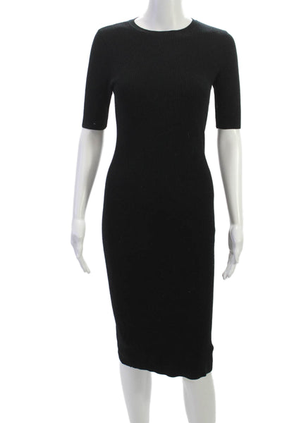 Aqua Womens Bodycon Black Rayon Mid Calf Dress Size S
