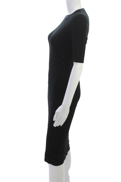 Aqua Womens Bodycon Black Rayon Mid Calf Dress Size S