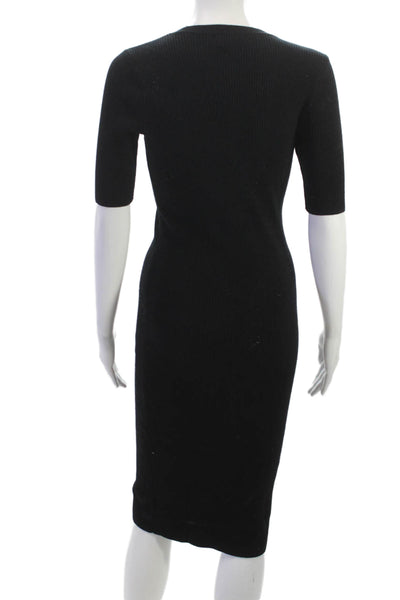 Aqua Womens Bodycon Black Rayon Mid Calf Dress Size S