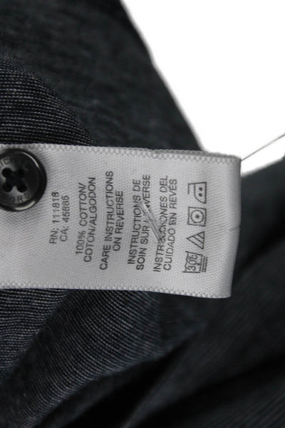 Michael Kors Mens Striped Polo Shirt Navy Blue Cotton Size Medium