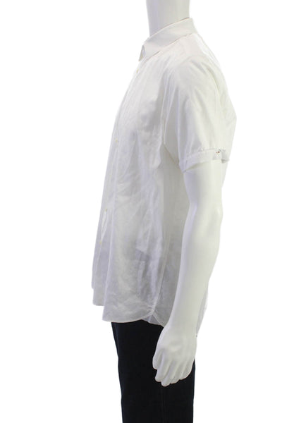 Ted Baker London Mens Short Sleeves Button Down Shirt White Cotton Size 5