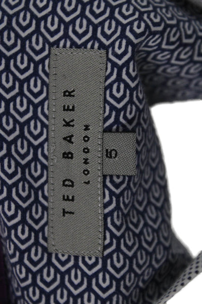 Ted Baker London Mens Short Sleeves Button Down Shirt White Cotton Size 5