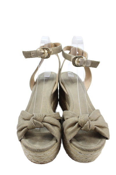 Michael Michael Kors Women's Open Toe Ankle Buckle Sandals Beige Size 9