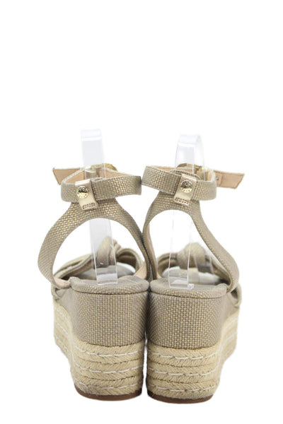 Michael Michael Kors Women's Open Toe Ankle Buckle Sandals Beige Size 9