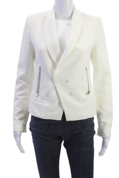 Zara Trafaluc Womens Biker Blazer White Long Sleeve Size S