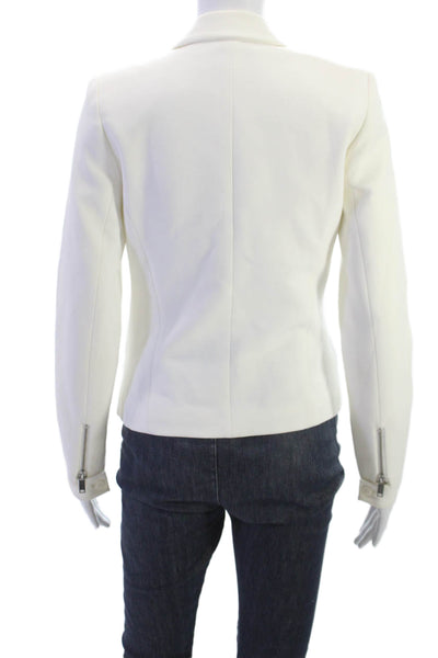 Zara Trafaluc Womens Biker Blazer White Long Sleeve Size S