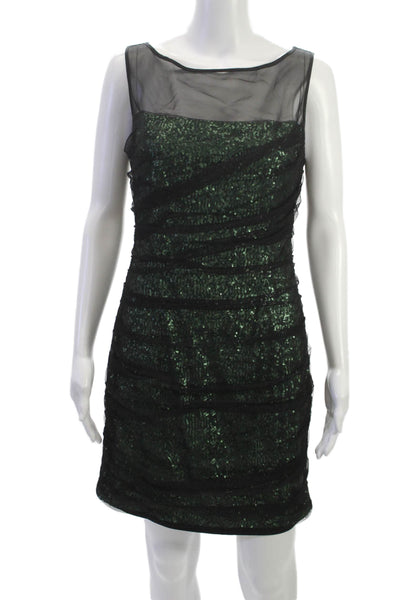 Cynthia Steffe Womens Bodycon Dress Black Boat Neck Sleeveless Mini Size 6