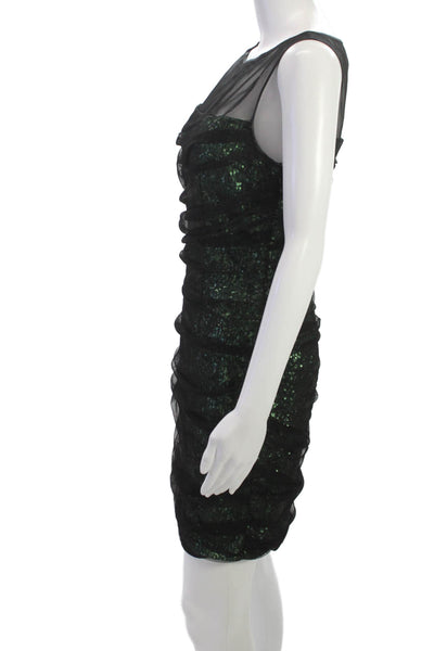 Cynthia Steffe Womens Bodycon Dress Black Boat Neck Sleeveless Mini Size 6