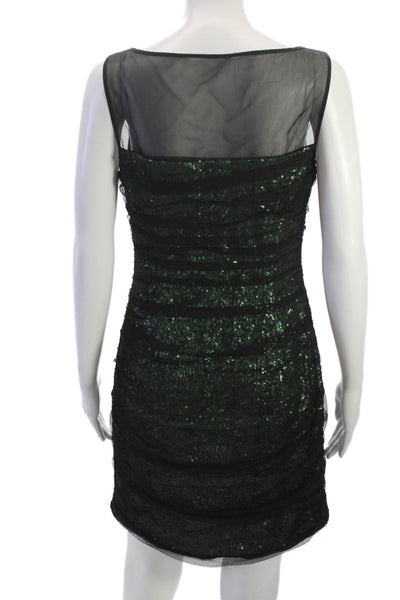 Cynthia Steffe Womens Bodycon Dress Black Boat Neck Sleeveless Mini Size 6