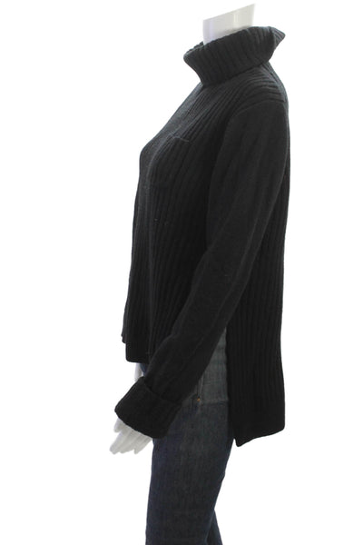 +J Womens Turtleneck Wool Pullover Sweater Black Long Sleeve Size XL