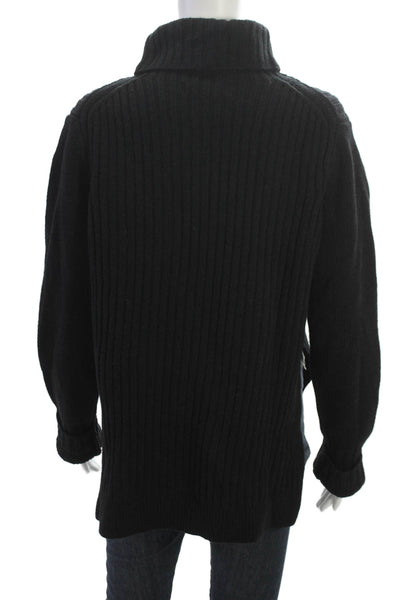 +J Womens Turtleneck Wool Pullover Sweater Black Long Sleeve Size XL