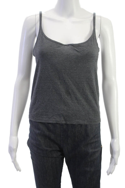 DKNY Womens Gray Sleeveless Tank Round Neck Cotton Size M