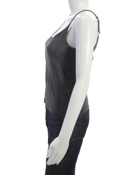 DKNY Womens Gray Sleeveless Tank Round Neck Cotton Size M