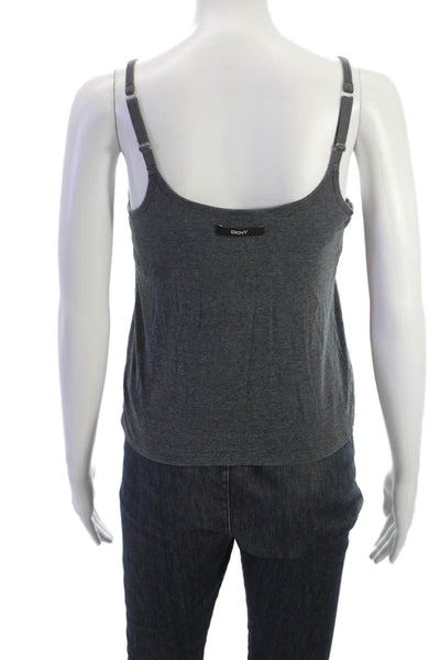 DKNY Womens Gray Sleeveless Tank Round Neck Cotton Size M