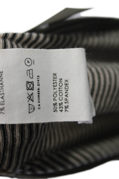 Lunn Womens Black Striped Polyester A-Line Long Skirt Pull On Size S
